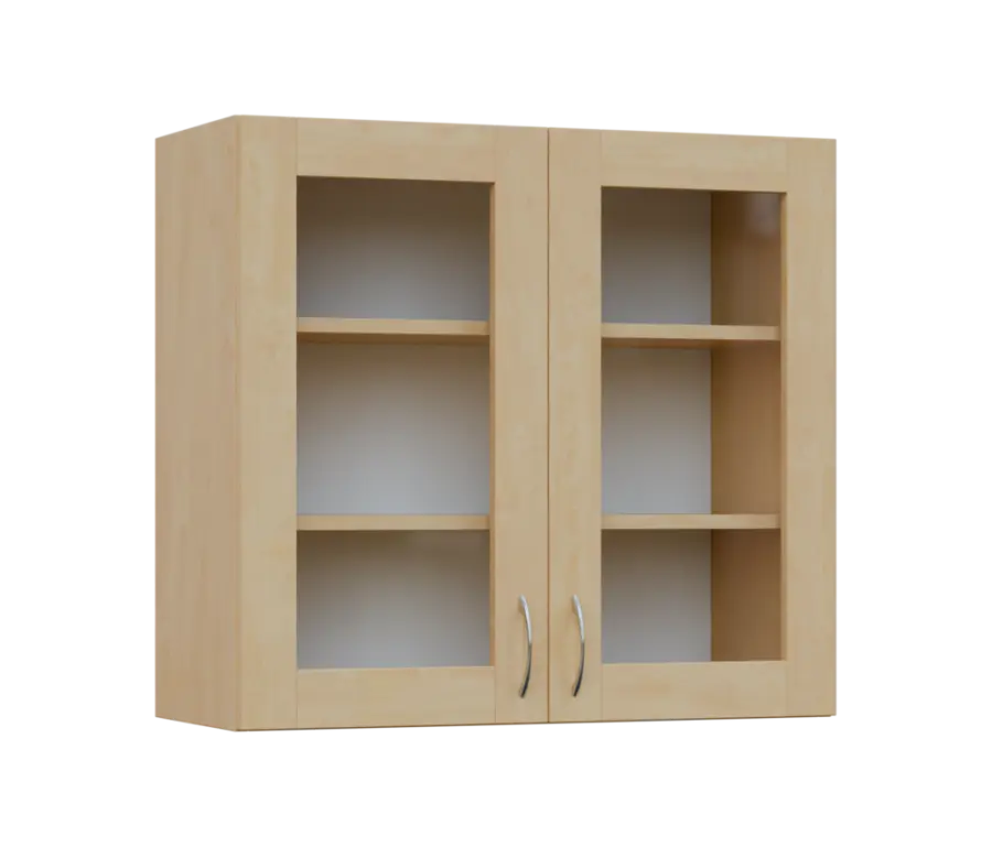 SH - 8S horní skříňka, 2-dveřová, prosklená, 730x800x300, bříza světlá