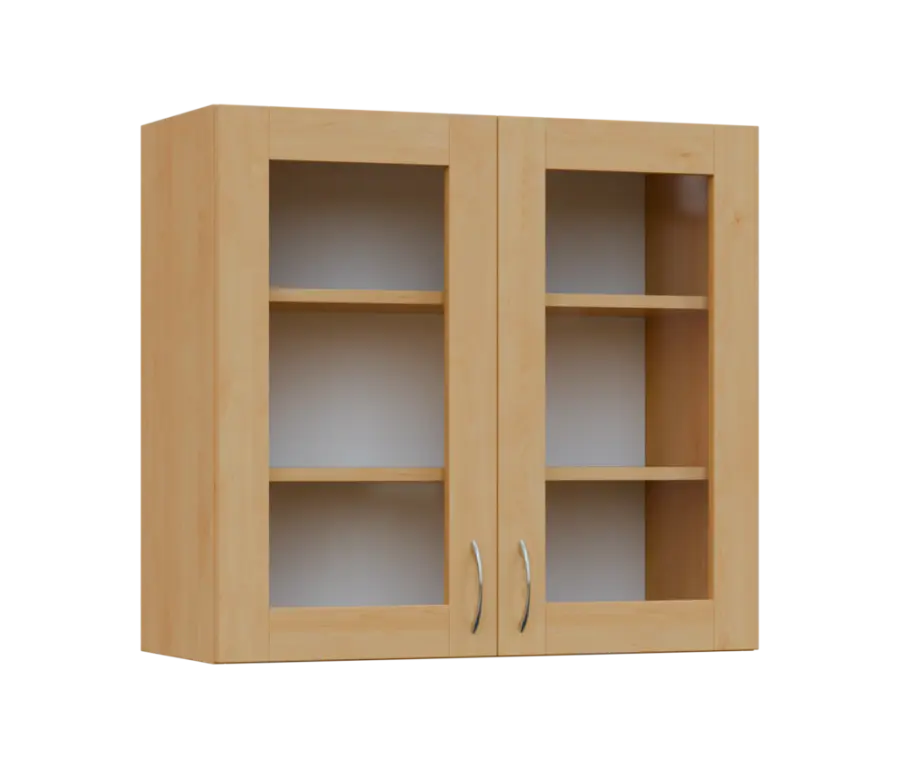 SH - 8S horní skříňka, 2-dveřová, prosklená, 730x800x300, javor horský