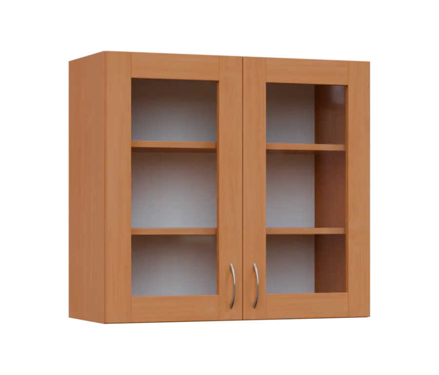 SH - 8S horní skříňka, 2-dveřová, prosklená, 730x800x300, buk royal