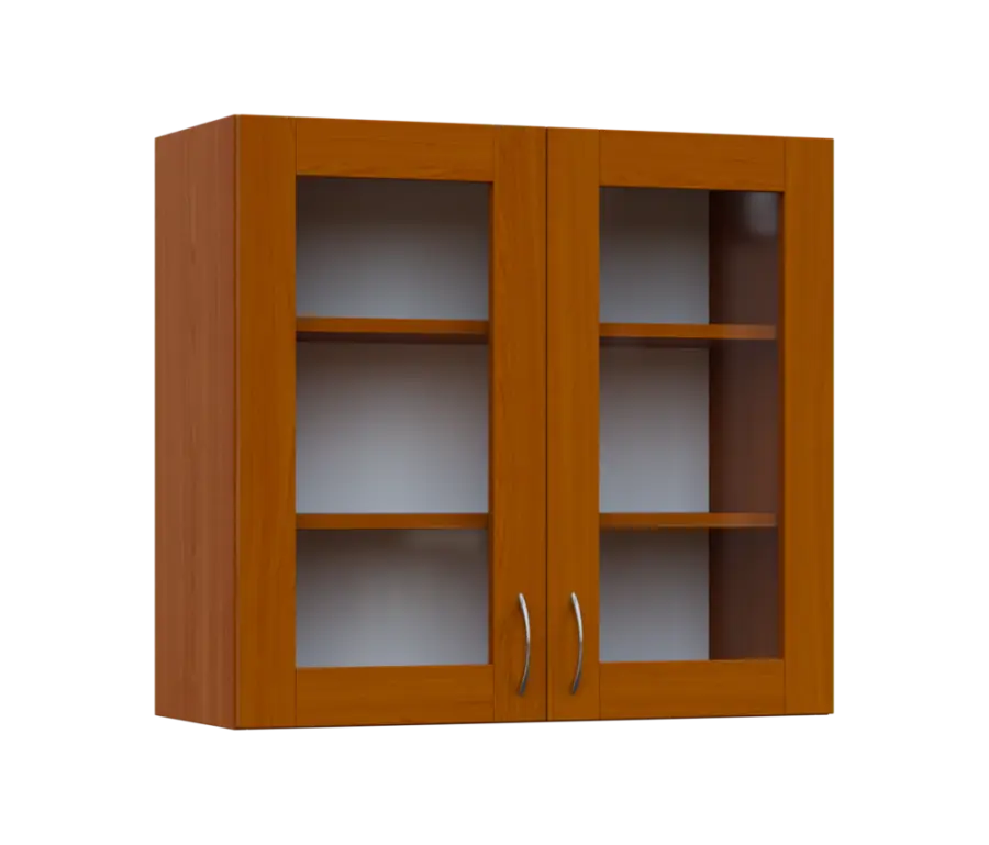 SH - 8S horní skříňka, 2-dveřová, prosklená, 730x800x300, třešeň šumavská