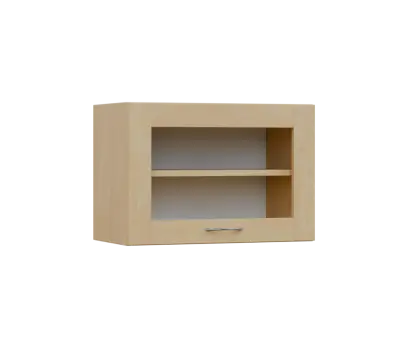 SHV - 64S horní skříňka, výklop, prosklená, 414x600x300, bříza světlá