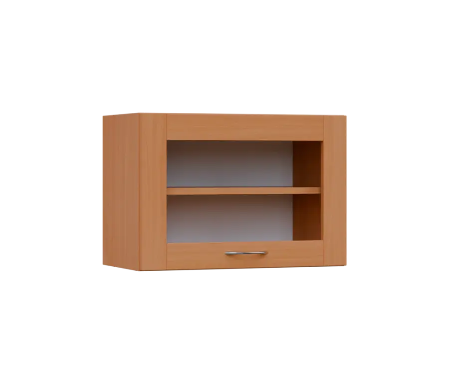 SHV - 64S horní skříňka, výklop, prosklená, 414x600x300, buk royal