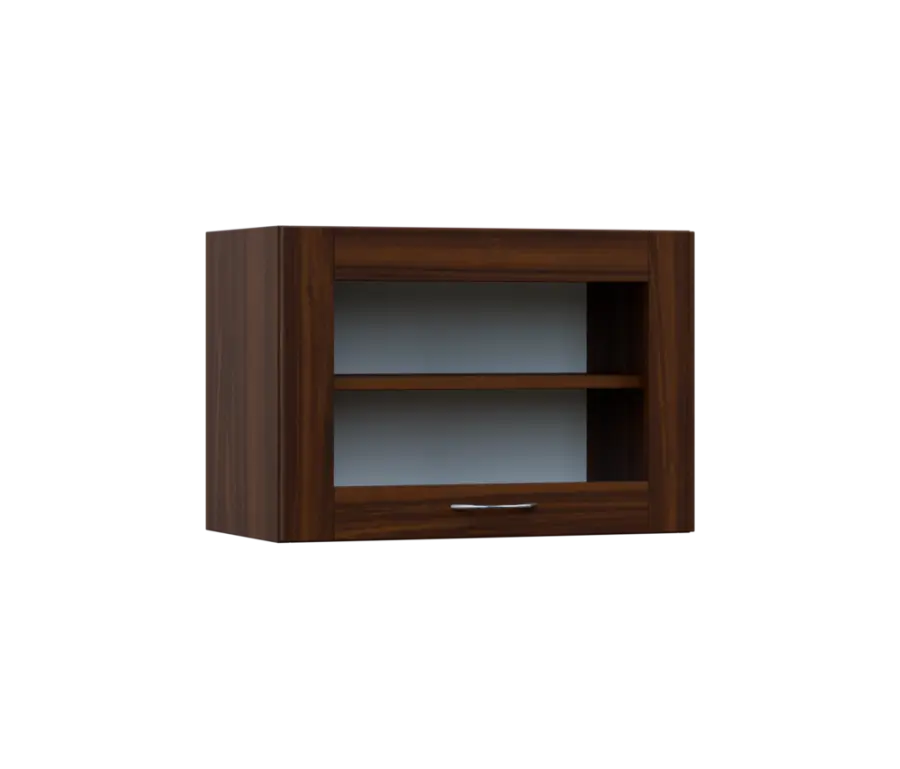 SHV - 64S horní skříňka, výklop, prosklená, 414x600x300, ořech královský