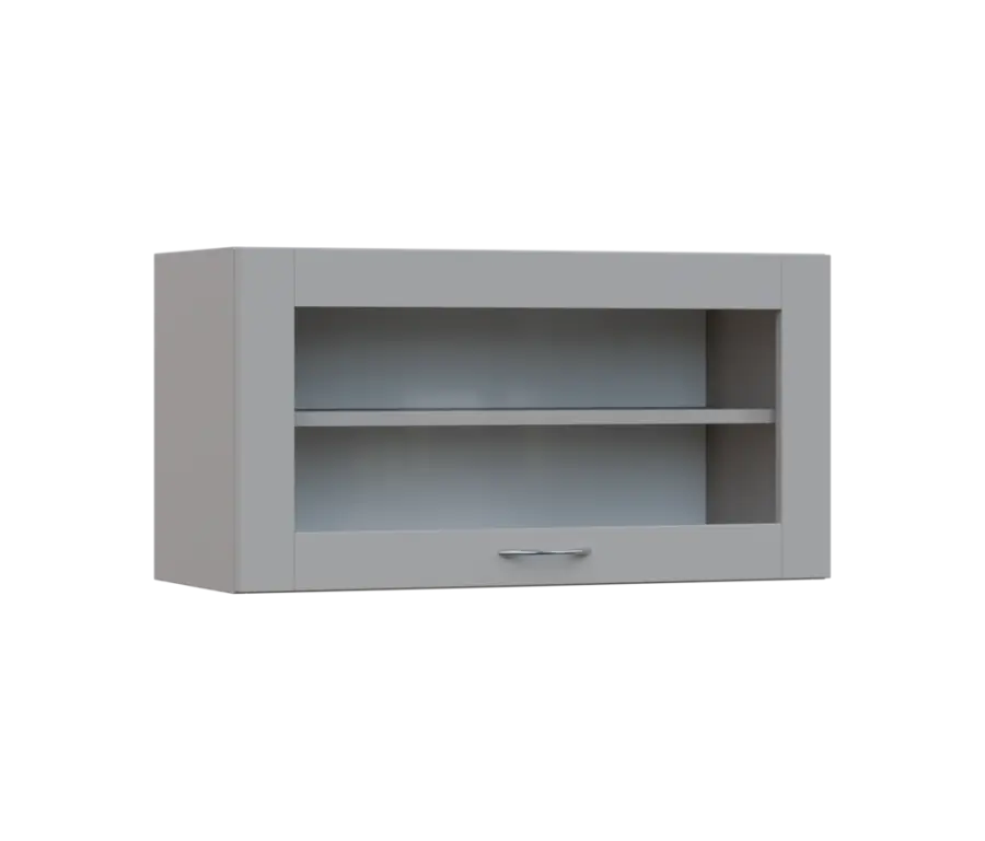 SHV - 84S horní skříňka, výklop, prosklená, 414x800x300, šedá