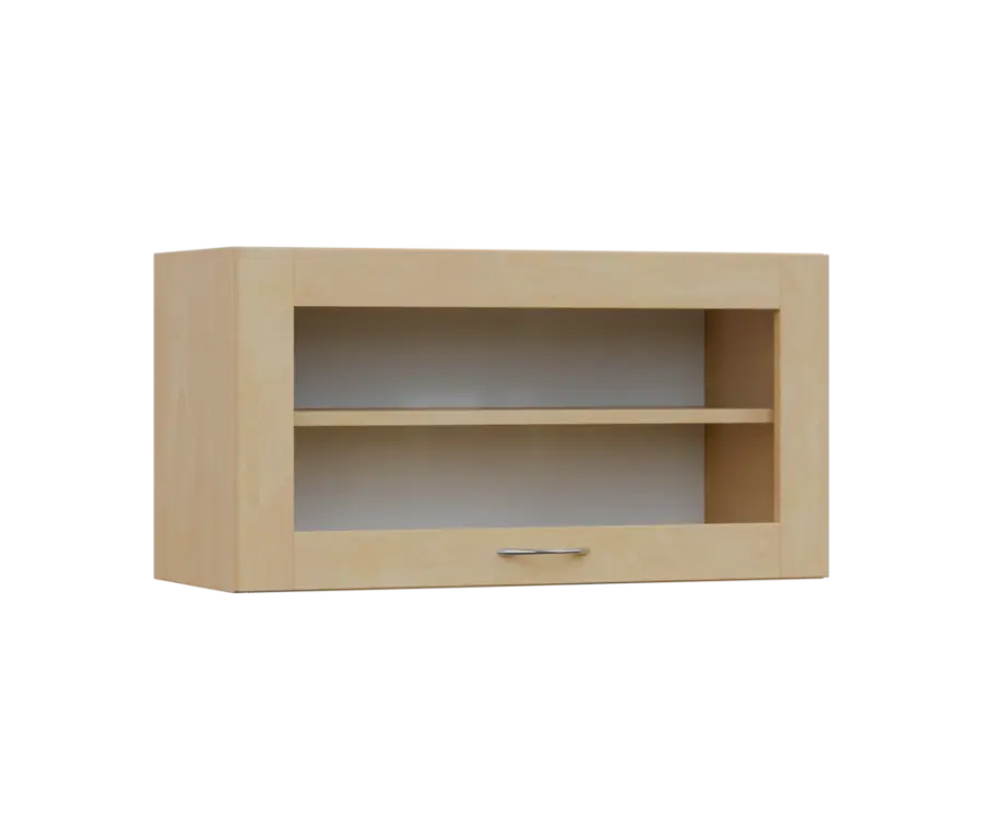 SHV - 84S horní skříňka, výklop, prosklená, 414x800x300, bříza světlá