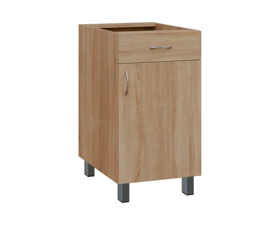 SS - 45DZ spodní skříňka, 1-dveřová, 1-zásuvková, pravá, 870x450x600, dub bardolino