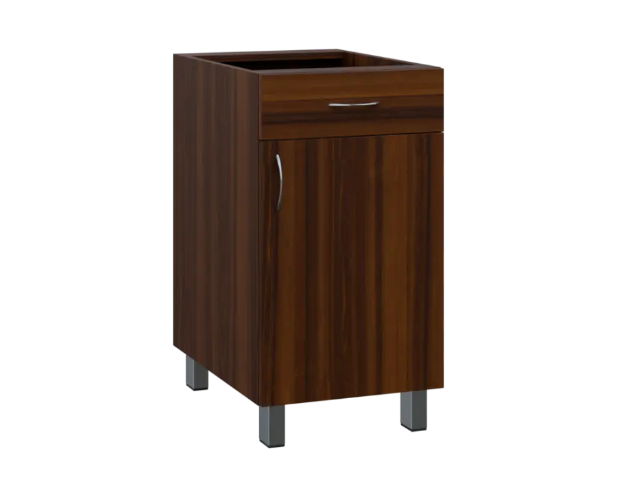SS - 45DZ spodní skříňka, 1-dveřová, 1-zásuvková, pravá, 870x450x600, ořech královský