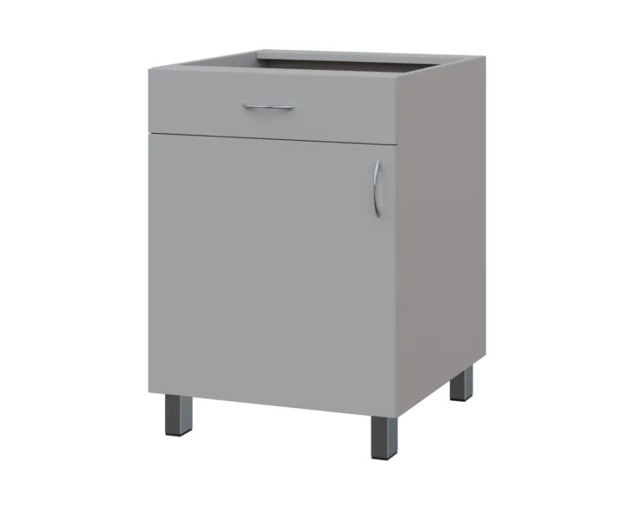 SS - 6DZ spodní skříňka, 1-dveřová, 1-zásuvková, levá, 870x600x600, šedá