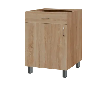 SS - 6DZ spodní skříňka, 1-dveřová, 1-zásuvková, levá, 870x600x600, dub bardolino