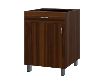 SS - 6DZ spodní skříňka, 1-dveřová, 1-zásuvková, levá, 870x600x600, ořech královský