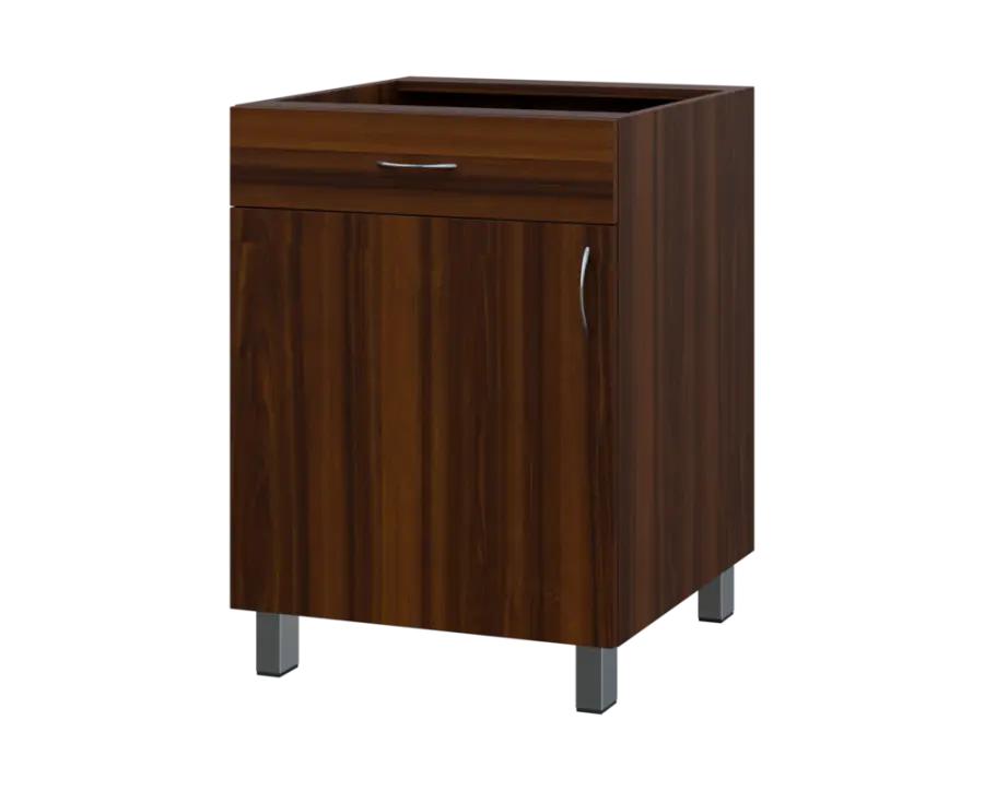 SS - 6DZ spodní skříňka, 1-dveřová, 1-zásuvková, levá, 870x600x600, ořech královský