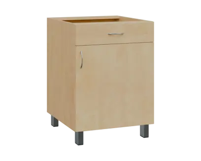 SS - 6DZ spodní skříňka, 1-dveřová, 1-zásuvková, pravá, 870x600x600, bříza světlá SS - 6DZ spodní skříňka, 1-dveřová, 1-zásuvková, pravá, 870x600x600, bříza světlá