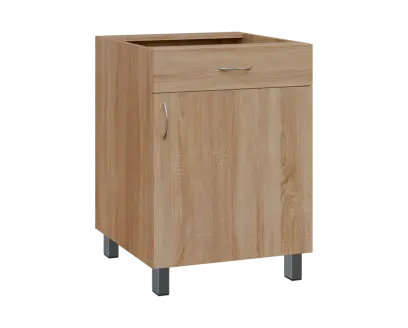 SS - 6DZ spodní skříňka, 1-dveřová, 1-zásuvková, pravá, 870x600x600, dub bardolino