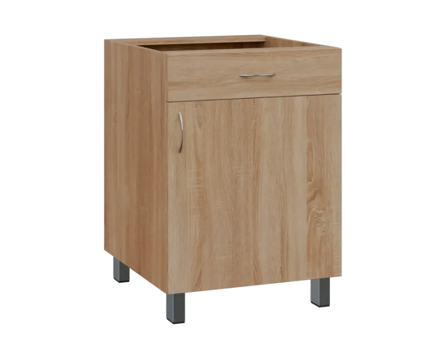 SS - 6DZ spodní skříňka, 1-dveřová, 1-zásuvková, pravá, 870x600x600, dub bardolino
