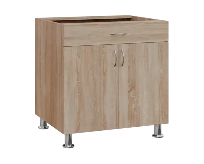 SS - 8DZ spodní skříňka, 2-dveřová, 1-zásuvková, 870x800x600, dub bardolino