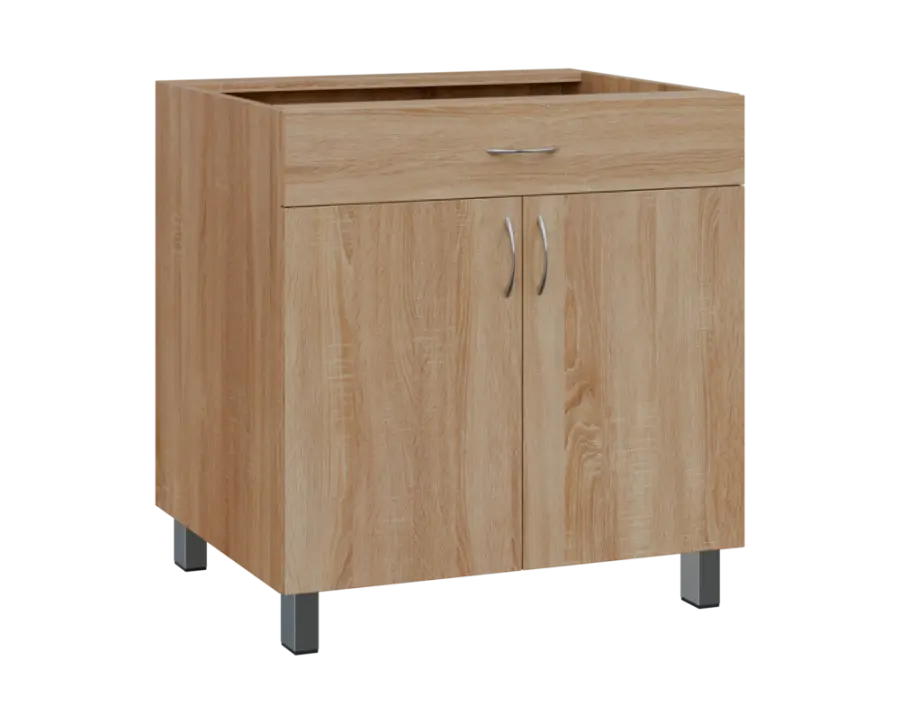 SS - 8DZ spodní skříňka, 2-dveřová, 1-zásuvková, 870x800x600, dub bardolino