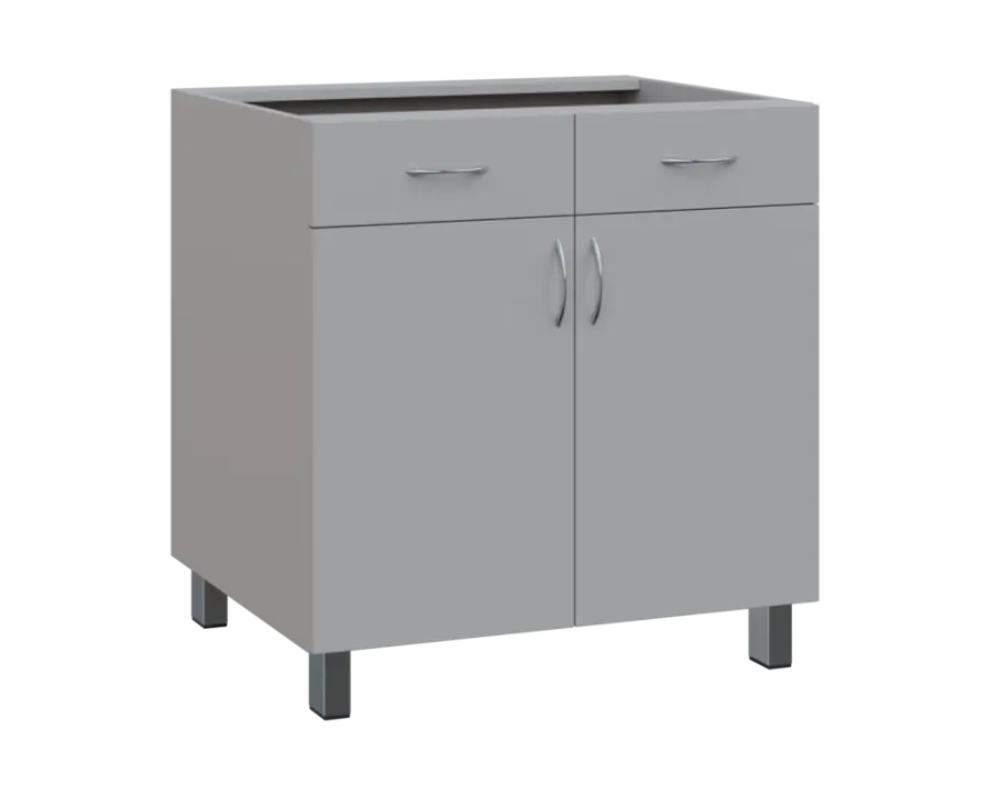 SS - 8DZ2 spodní skříňka, 2-dveřová, 2-zásuvková, 870x800x600, šedá