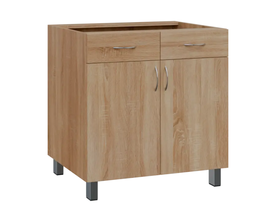 SS - 8DZ2 spodní skříňka, 2-dveřová, 2-zásuvková, 870x800x600, dub bardolino