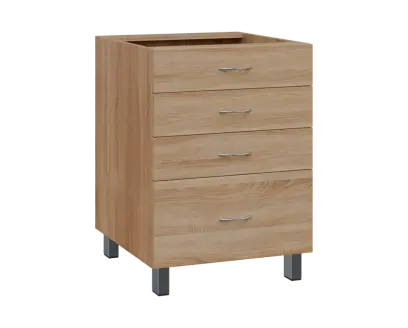 SS - 6Z41 spodní skříňka, 4-zásuvková, 870x600x600, dub bardolino