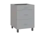 SS - 6Z33 spodní skříňka, 3-zásuvková, 870x600x600, šedá