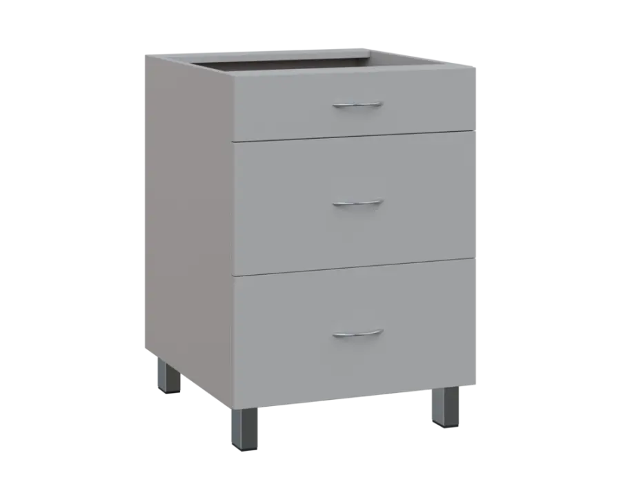 SS - 6Z33 spodní skříňka, 3-zásuvková, 870x600x600, šedá