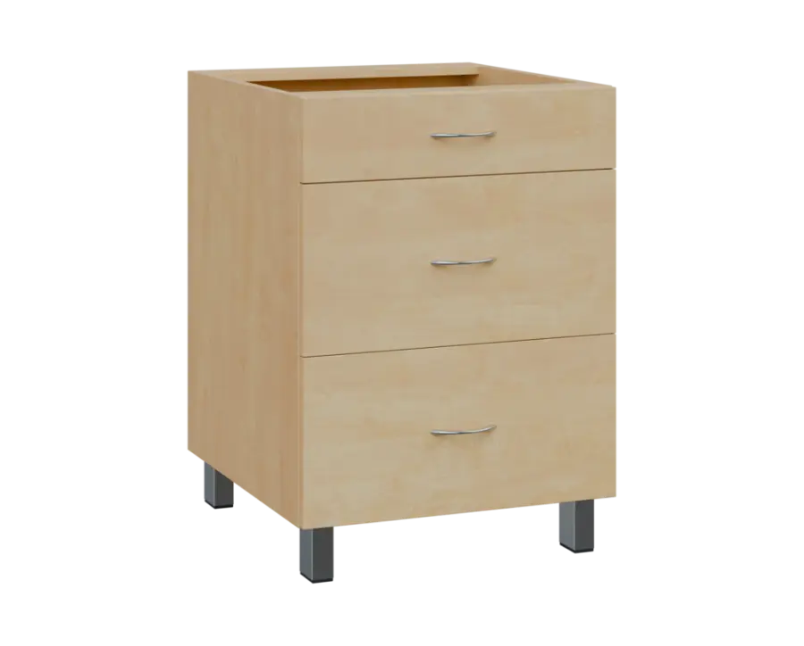 SS - 6Z33 spodní skříňka, 3-zásuvková, 870x600x600, bříza světlá