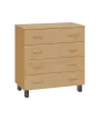 SN 2 - 84Z kancelářská skříň, 4-zásuvková, 832x800x400, javor horský