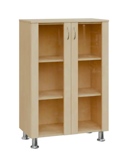 SN 3 - 8S kancelářská skříň, 2-dveřová, prosklená, 1180x800x400, bříza světlá SN 3 - 8S kancelářská skříň, 2-dveřová, prosklená, 1180x800x400, bříza světlá