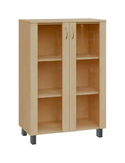 SN 3 - 8S kancelářská skříň, 2-dveřová, prosklená, 1180x800x400, bříza světlá SN 3 - 8S kancelářská skříň, 2-dveřová, prosklená, 1180x800x400, bříza světlá