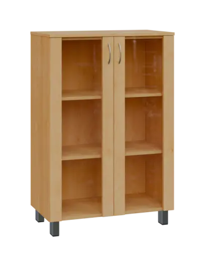 SN 3 - 8S kancelářská skříň, 2-dveřová, prosklená, 1180x800x400, javor horský SN 3 - 8S kancelářská skříň, 2-dveřová, prosklená, 1180x800x400, javor horský