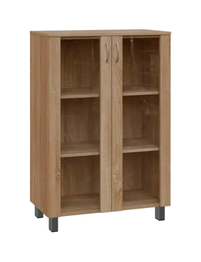 SN 3 - 8S kancelářská skříň, 2-dveřová, prosklená, 1180x800x400, dub bardolino SN 3 - 8S kancelářská skříň, 2-dveřová, prosklená, 1180x800x400, dub bardolino