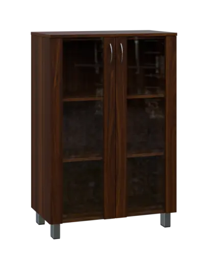 SN 3 - 8S kancelářská skříň, 2-dveřová, prosklená, 1180x800x400, ořech královský SN 3 - 8S kancelářská skříň, 2-dveřová, prosklená, 1180x800x400, ořech královský