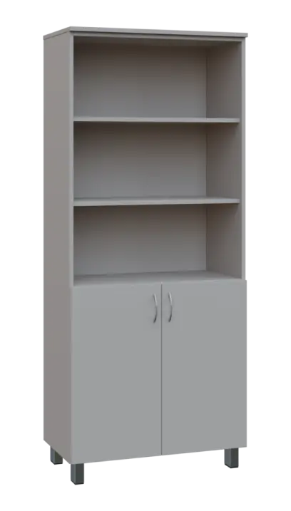 SN 5 - 8DN3 kancelářská skříň, 2-dveřová/nika, 1876x800x400, šedá