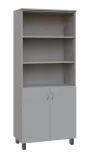 SN 5 - 8DN3 kancelářská skříň, 2-dveřová/nika, 1876x800x400, šedá