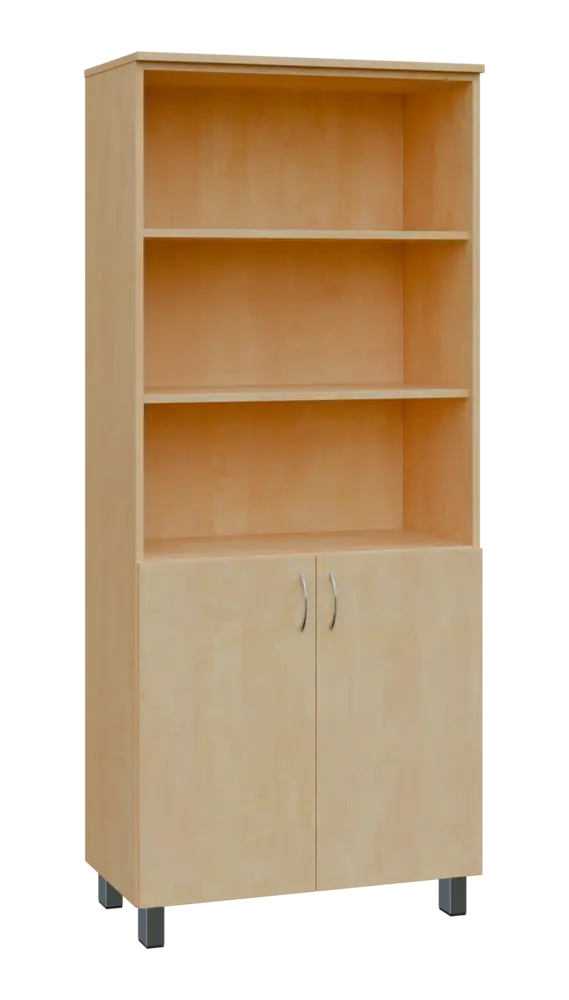 SN 5 - 8DN3 kancelářská skříň, 2-dveřová/nika, 1876x800x400, bříza světlá