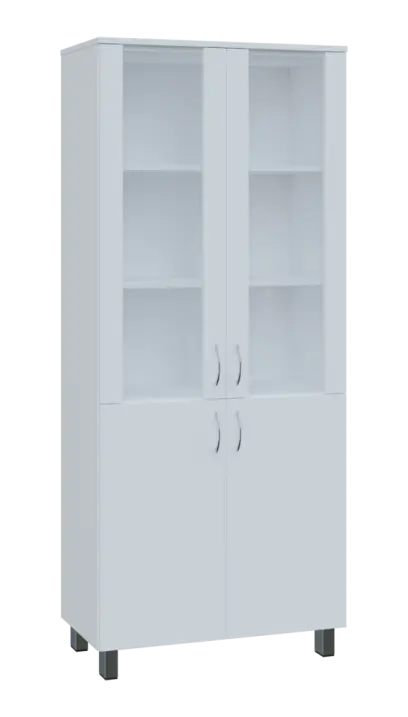 SN 5 - 8DS kancelářská skříň, 4-dveřová/prosklená, 1876x800x400, bílá