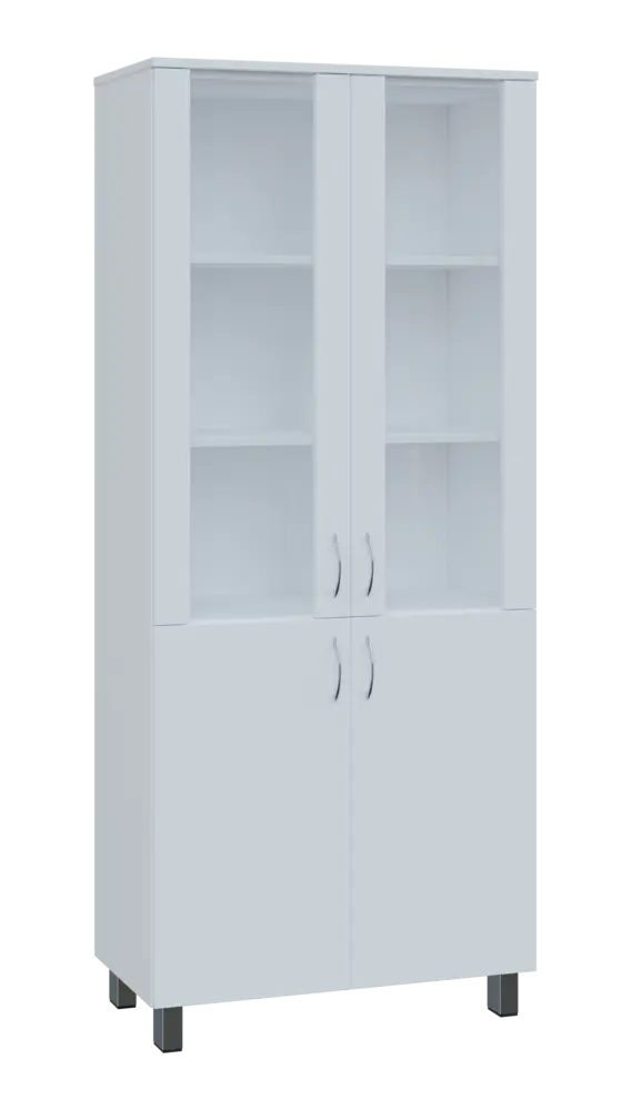 SN 5 - 8DS kancelářská skříň, 4-dveřová/prosklená, 1876x800x400, bílá