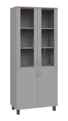 SN 5 - 8DS kancelářská skříň, 4-dveřová/prosklená, 1876x800x400, šedá