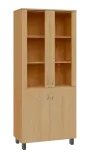 SN 5 - 8DS kancelářská skříň, 4-dveřová/prosklená, 1876x800x400, javor horský