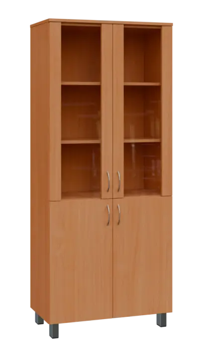 SN 5 - 8DS kancelářská skříň, 4-dveřová/prosklená, 1876x800x400, buk royal