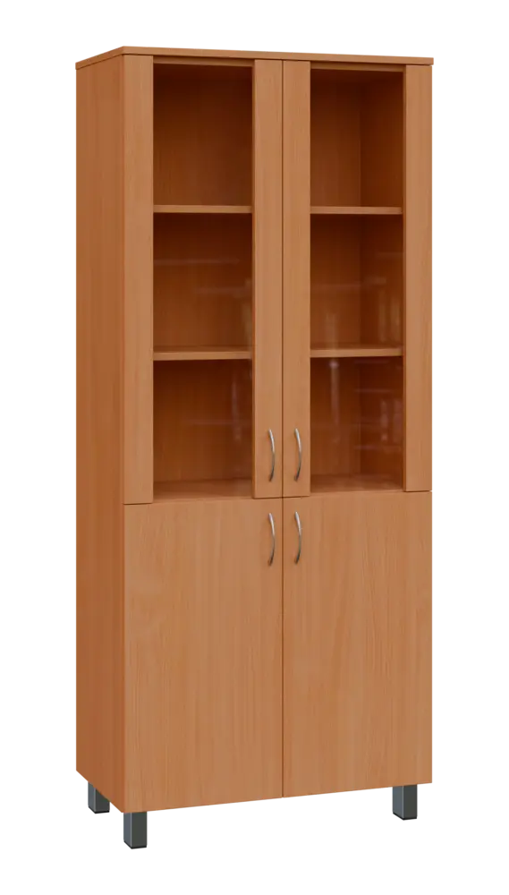 SN 5 - 8DS kancelářská skříň, 4-dveřová/prosklená, 1876x800x400, buk royal