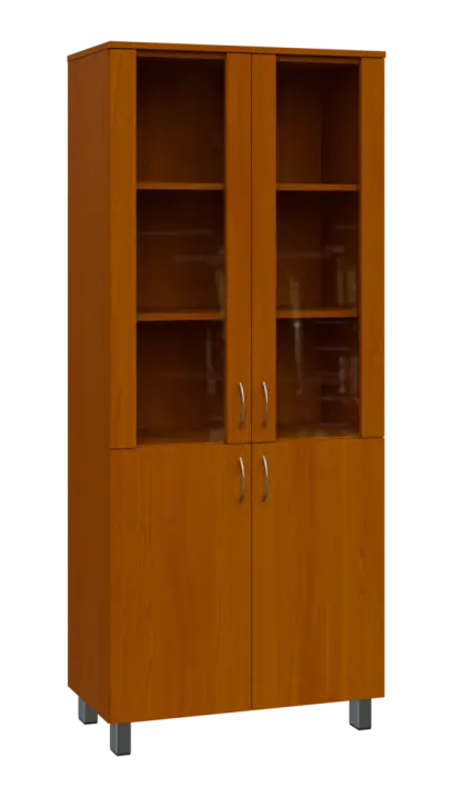 SN 5 - 8DS kancelářská skříň, 4-dveřová/prosklená, 1876x800x400, třešeň šumavská