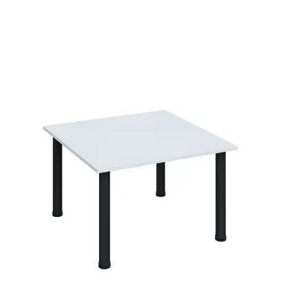 G-43 Konferenční stolek 800 x 800 mm, deska 18 mm, bílá / nohy černé RAL9005