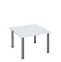 G-43 Konferenční stolek 800 x 800 mm, deska 18 mm, bílá / nohy chrom