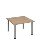 G-43 Konferenční stolek 800 x 800 mm, deska 18 mm, dub bardolino / nohy stříbrné RAL9006