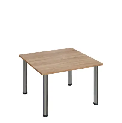 G-43 Konferenční stolek 800 x 800 mm, deska 18 mm, dub bardolino / nohy chrom