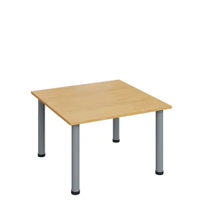 G-43 Konferenční stolek 800 x 800 mm, deska 18 mm, javor horský / nohy stříbrné RAL9006