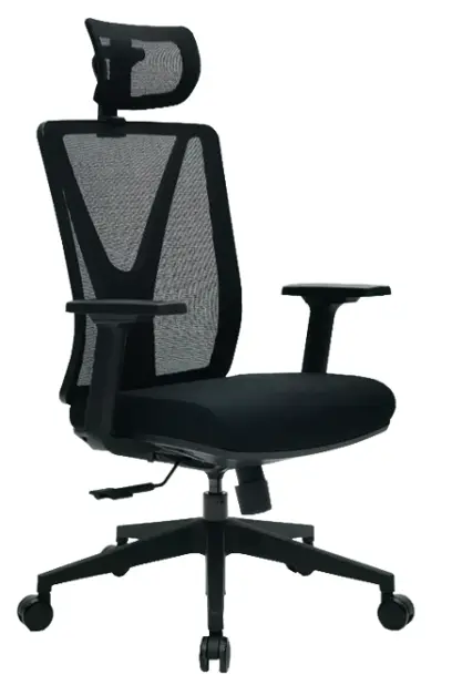 XENA kancelářská židle s podhlavníkem, kříž černý, černá