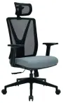 XENA kancelářská židle s podhlavníkem, kříž černý, šedá
