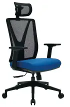 XENA kancelářská židle s podhlavníkem, kříž černý, modrá